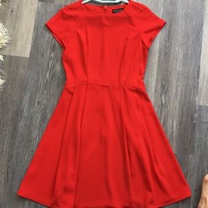 Pleated fit and flare dress